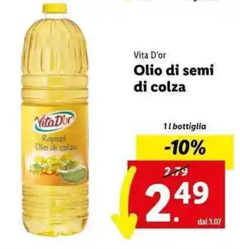Lidl Vita D'or Olio di semi di colza 1l bottiglia offerta