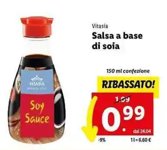 Lidl Vitasia Salsa a base di soia 150 ml confezione offerta
