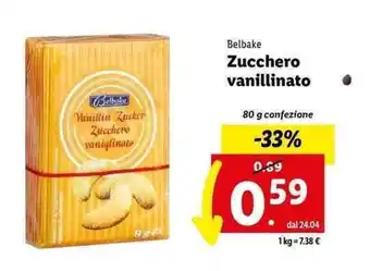 Lidl Belbake Zucchero vanillinato 80 g confezione offerta