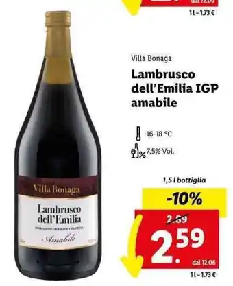 Lidl Lambrusco dell'Emilia IGP amabile 1,5 l bottiglia offerta