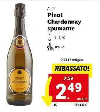 Allini PINOT Chardonnay spumante 0,75 1 bottiglia