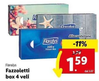 Lidl Floralys Fazzoletti box 4 veli offerta