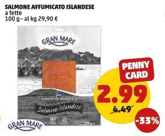 PENNY SALMONE AFFUMICATO ISLANDESE 100 g offerta