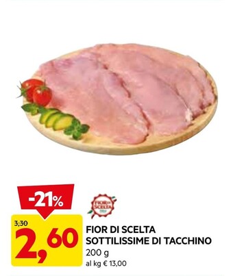 Fior di scelta sottilissime di tacchino