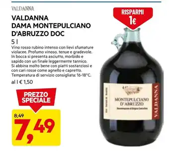 DPiù Valdanna dama montepulciano d'abruzzo doc offerta