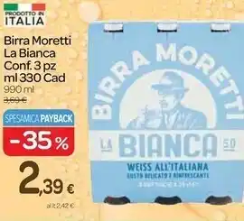 Carrefour Express Moretti birra la bianca offerta