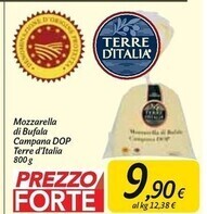 Carrefour Market Terre d'italia mozzarella di bufala campana dop offerta