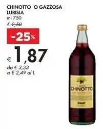 Bennet Lurisia chinotto o gazzosa offerta