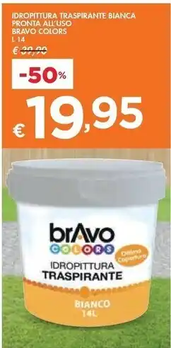 Bennet Bravo colors - idropittura traspirante bianca pronta all'uso offerta