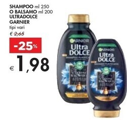 Bennet Garnier shampoo o balsamo ultradolce offerta