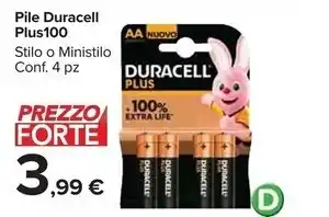 Carrefour Market Duracell pile plus100 offerta