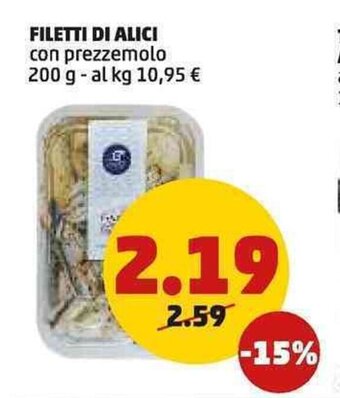 PENNY FILETTI DI ALICI con prezzemolo 200 g offerta