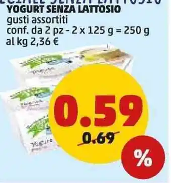 PENNY YOGURT SENZA LATTOSIO 2 x 125 g offerta