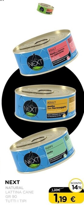 Arcaplanet Next - natural lattina cane gr 90 tutti i tipi offerta