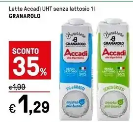 Iper La Grande Granarolo latte accadì uht senza lattosio offerta