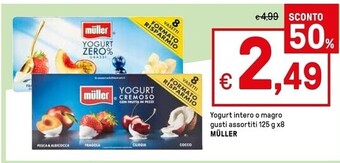 Iper La Grande Muller yogurt intero o magro gusti assortiti offerta