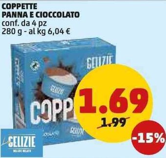 PENNY COPPETTE PANNA E CIOCCOLATO conf. da 4 pz 280 g offerta