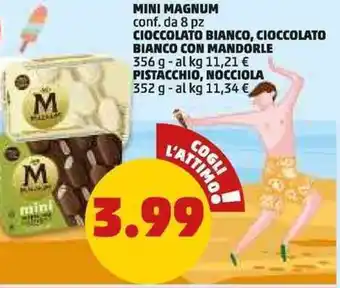 MINI MAGNUM conf. da 8 pz, CIOCCOLATO BIANCO, CIOCCOLATO BIANCO CON MANDORLE 356 g