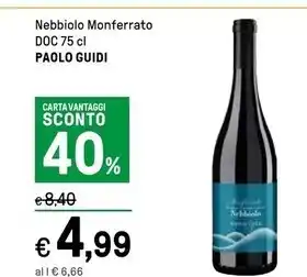 Iper La Grande Paolo guidi nebbiolo monferrato doc offerta