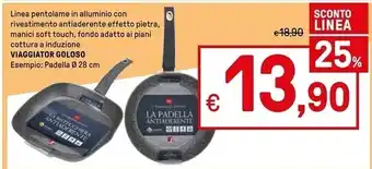 Iper La Grande Il viaggiator goloso linea pentolame in alluminio con rivestimento antiaderente effetto pietra offerta