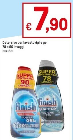 Iper La Grande Finish detersivo per lavastoviglie gel offerta