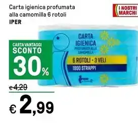 Iper La Grande Iper carta igienica profumata alla camomilla offerta