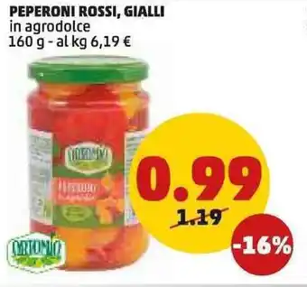 PENNY PEPERONI ROSSI, GIALLI 160 g offerta