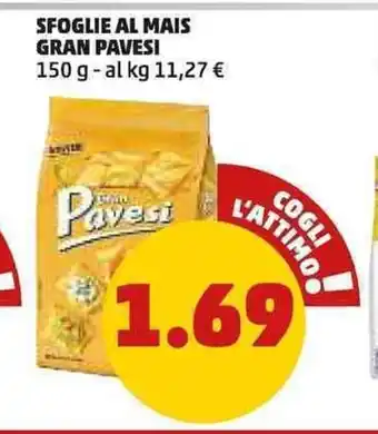 PENNY SFOGLIE AL MAIS GRAN PAVESI 150 g offerta