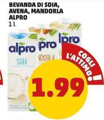 PENNY BEVANDA DI SOIA, AVENA, MANDORLA ALPRO 1 l offerta
