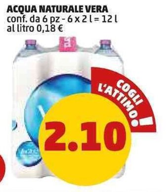 PENNY ACQUA NATURALE VERA conf. da 6 pz - 6x2 l offerta