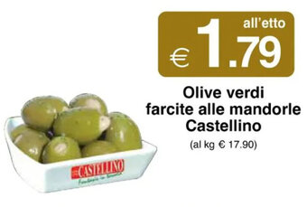 Sì con te Olive verdi farcite alle mandorle Castellino offerta