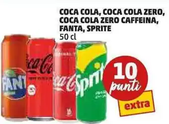 PENNY COCA COLA, COCA COLA ZERO, COCA COLA ZERO CAFFEINA, FANTA, SPRITE 50 cl offerta