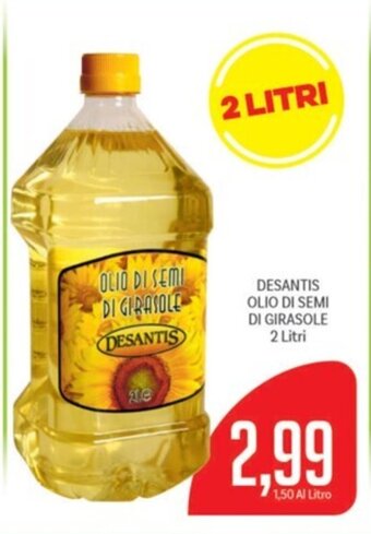 Supermercati Piccolo DESANTIS OLIO DI SEMI DI GIRASOLE 2 Litri offerta
