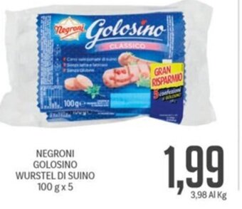 Supermercati Piccolo NEGRONI GOLOSINO WURSTEL DI SUINO 100 g x 5 offerta
