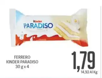 Supermercati Piccolo FERRERO KINDER PARADISO 30 gx4 offerta