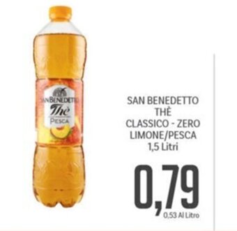 Supermercati Piccolo SAN BENEDETTO THE CLASSICO - ZERO LIMONE/PESCA 1,5 Litri offerta