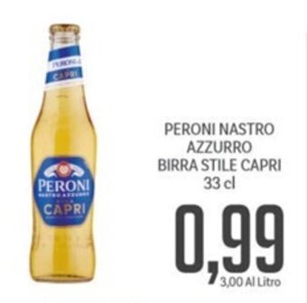 Supermercati Piccolo PERONI NASTRO AZZURRO BIRRA STILE CAPRI 33 cl offerta