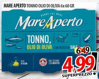 Il Genio Supermercato MARE APERTO TONNO OLIO DI OLIVA 6x 60 GR offerta