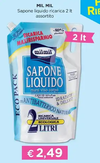 Acqua & Sapone MIL MIL Sapone liquido ricarica 2 It assortito offerta