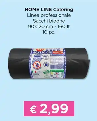 Acqua & Sapone HOME LINE Catering Linea professionale Sacchi bidone 90x120 cm - 160 It 10 pz. offerta
