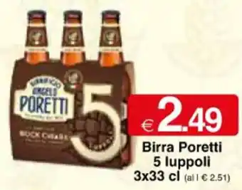 Sì con te Birra Poretti 5 luppoli 3x33 cl offerta