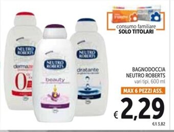 BAGNODOCCIA NEUTRO ROBERTS vari tipi, 600 ml
