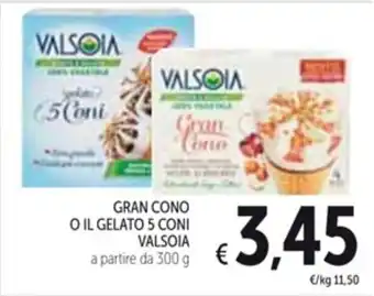 Spazio Conad GRAN CONO O IL GELATO 5 CONI VALSOIA a partire da 300 g offerta