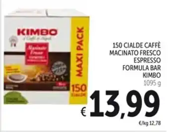 Spazio Conad 150 CIALDE CAFFÈ MACINATO FRESCO ESPRESSO FORMULA BAR KIMBO 1095g offerta