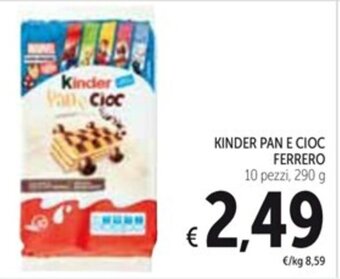 Spazio Conad KINDER PAN E CIOC FERRERO 10 pezzi, 290 g offerta