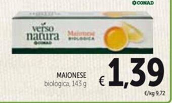 Spazio Conad MAIONESE biologica, 143 g offerta
