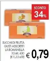 PrestoFresco La romanella succhi di frutta gusti assortiti x3 offerta