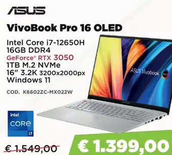 Asus vivobook pro 16 oled k6602zc-mx022w