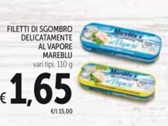 FILETTI DI SGOMBRO DELICATAMENTE AL VAPORE MAREBLU vari tipi, 110 g
