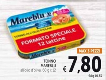 Spazio Conad TONNO MAREBLU all'olio d'oliva, 60 g x 12 offerta